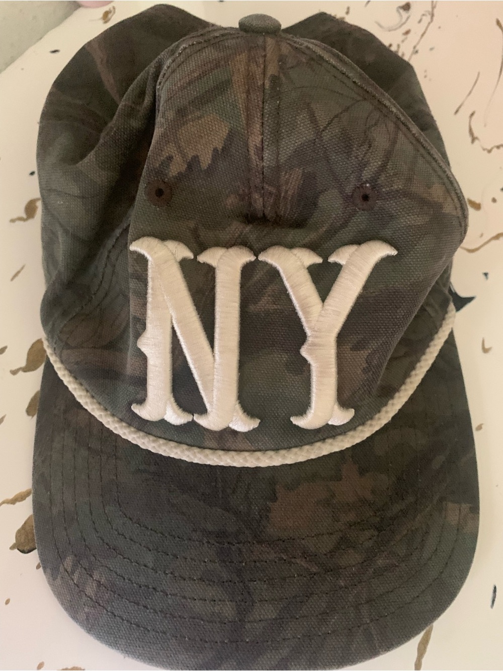MAD Engine Camo Cap with White NY Rope Trim